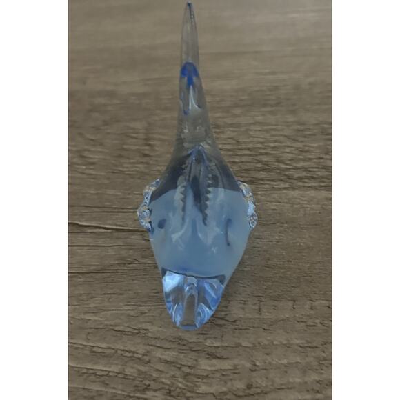 Hand Blown Glass Dolphin Figurine 1.5” - Picture 2 of 3